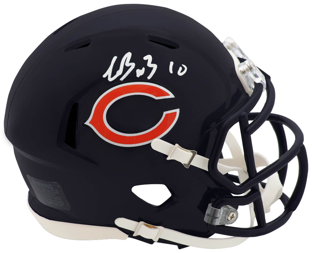 BURMIN330 Luther Burden III Signed Chicago Bears Riddell Speed Mini Helmet