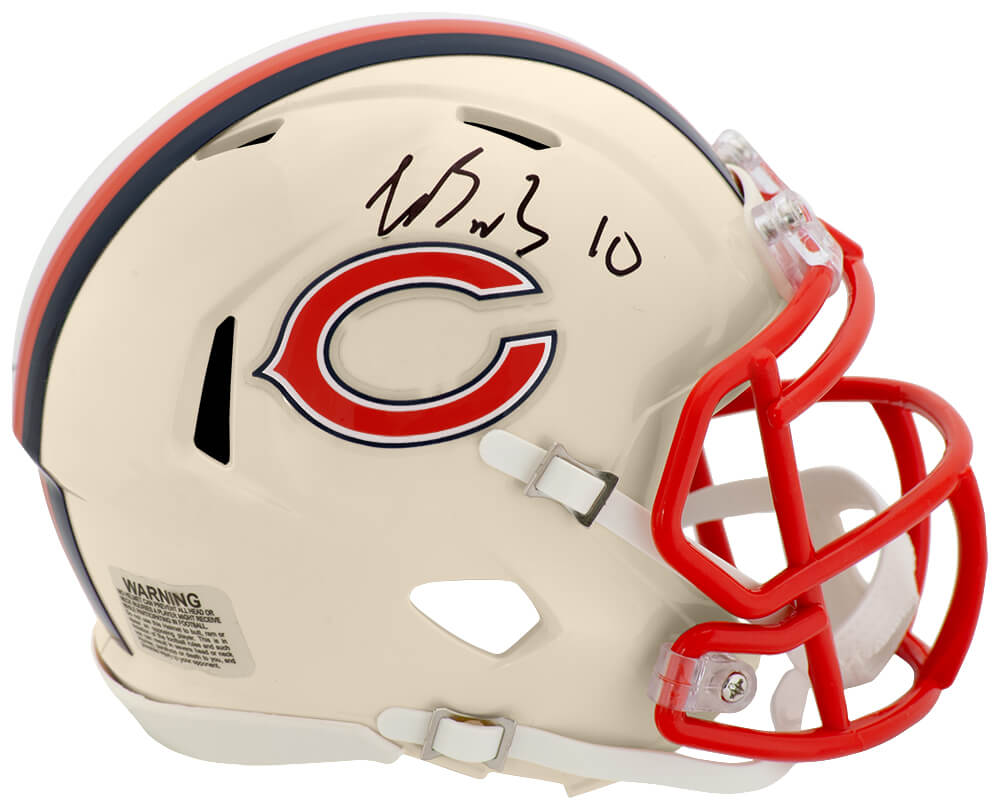 BURMIN331 Luther Burden III Signed Chicago Bears Retro Riddell Speed Mini Helmet