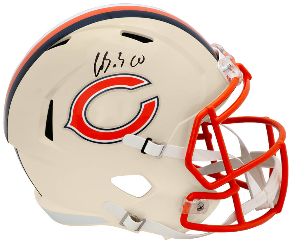 BURREP311 Luther Burden III Signed Chicago Bears Retro Riddell Full Size Speed Replica Helmet