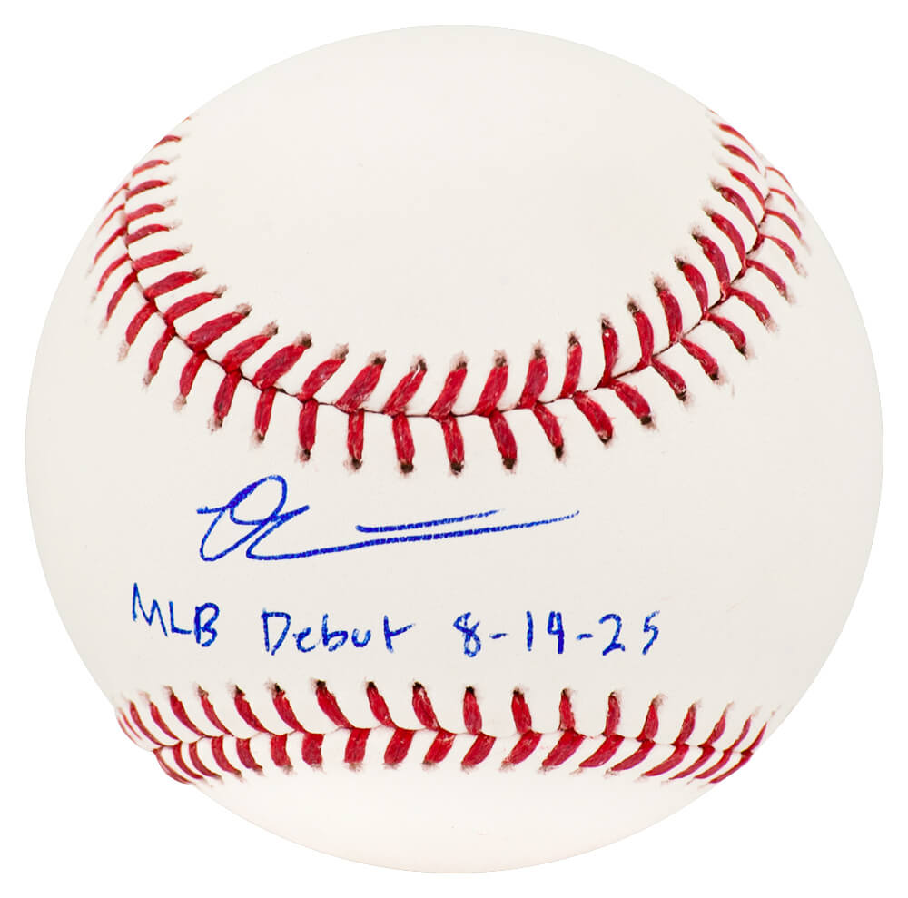 CAIBSB101 Owen Caissie Signed Rawlings Official MLB Baseball with MLB Debut 8-14-25