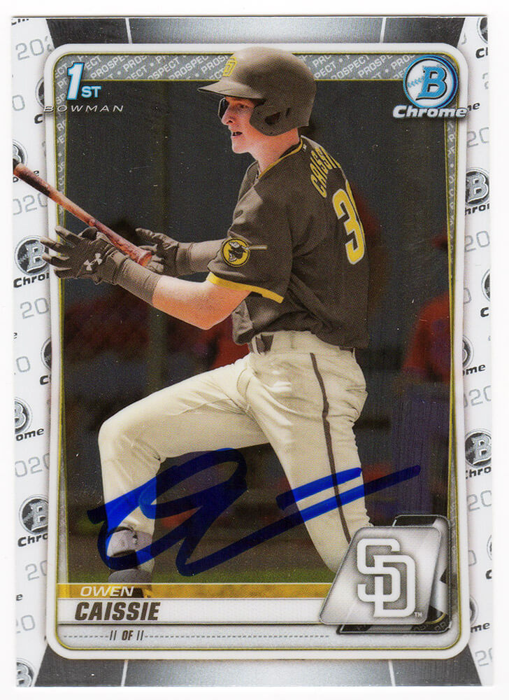 CAICAR100 Owen Caissie Signed Chicago Cubs 2020 Bowman Draft Chrome Baseball Trading Card - No.BD-49