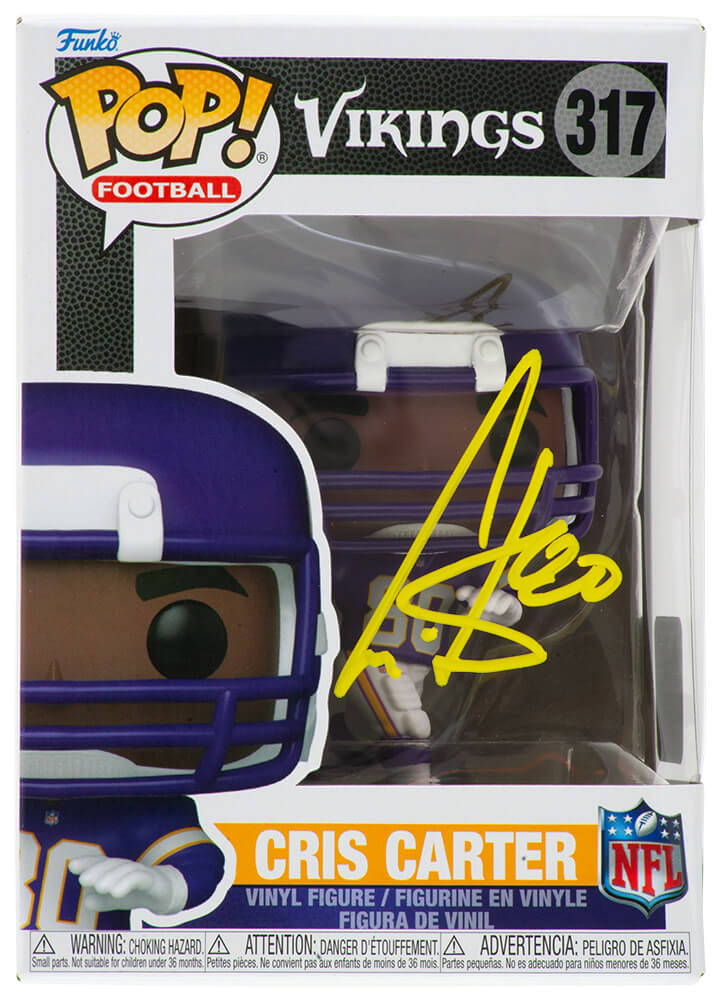 CARFUN301 Cris Carter Signed Minnesota Vikings NFL Funko Pop Doll - No.317