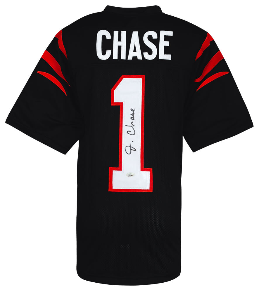 CHAJRY312 Ja-Marr Chase Signed Black Custom Football Jersey - JSA