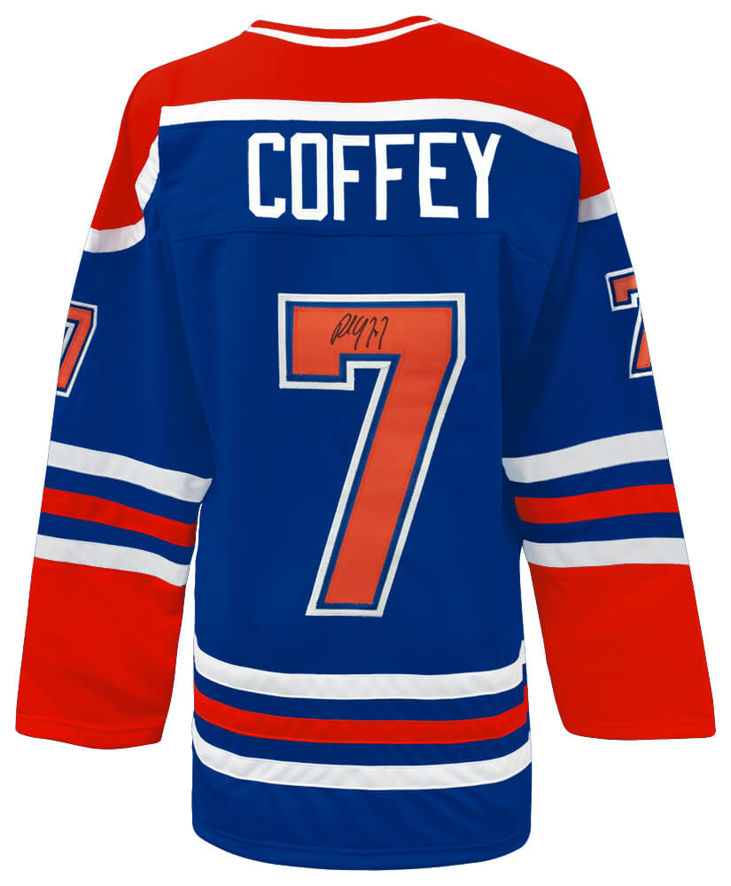 COFJRY400 Paul Coffey Signed Blue Custom Hockey Jersey