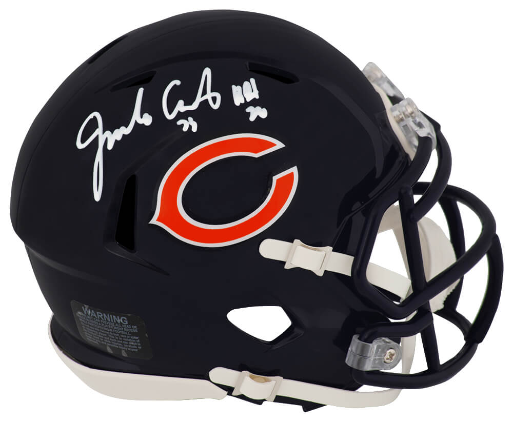 COVMIN311 Jim Covert Signed Chicago Bears Riddell Speed Mini Helmet with HOF-20 - White
