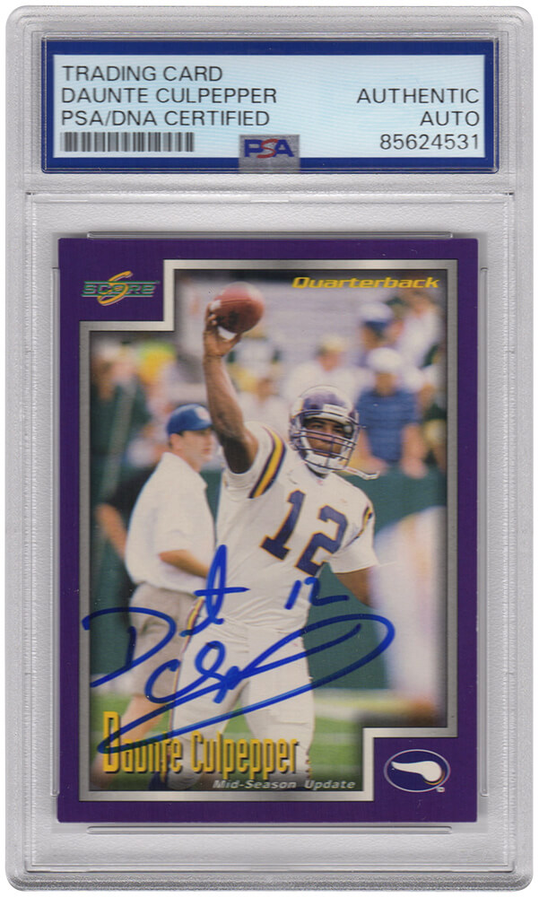 CULCAR332 Daunte Culpepper Signed Minnesota Vikings 1999 Score Supplemental Rookie Football Card - No.S83 - PSA Encapsulated
