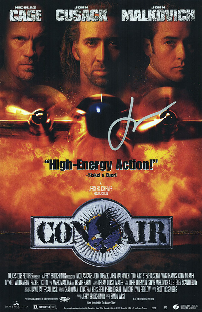 CUSPST507 11 x 17 in. John Cusack Signed Con Air Movie Poster