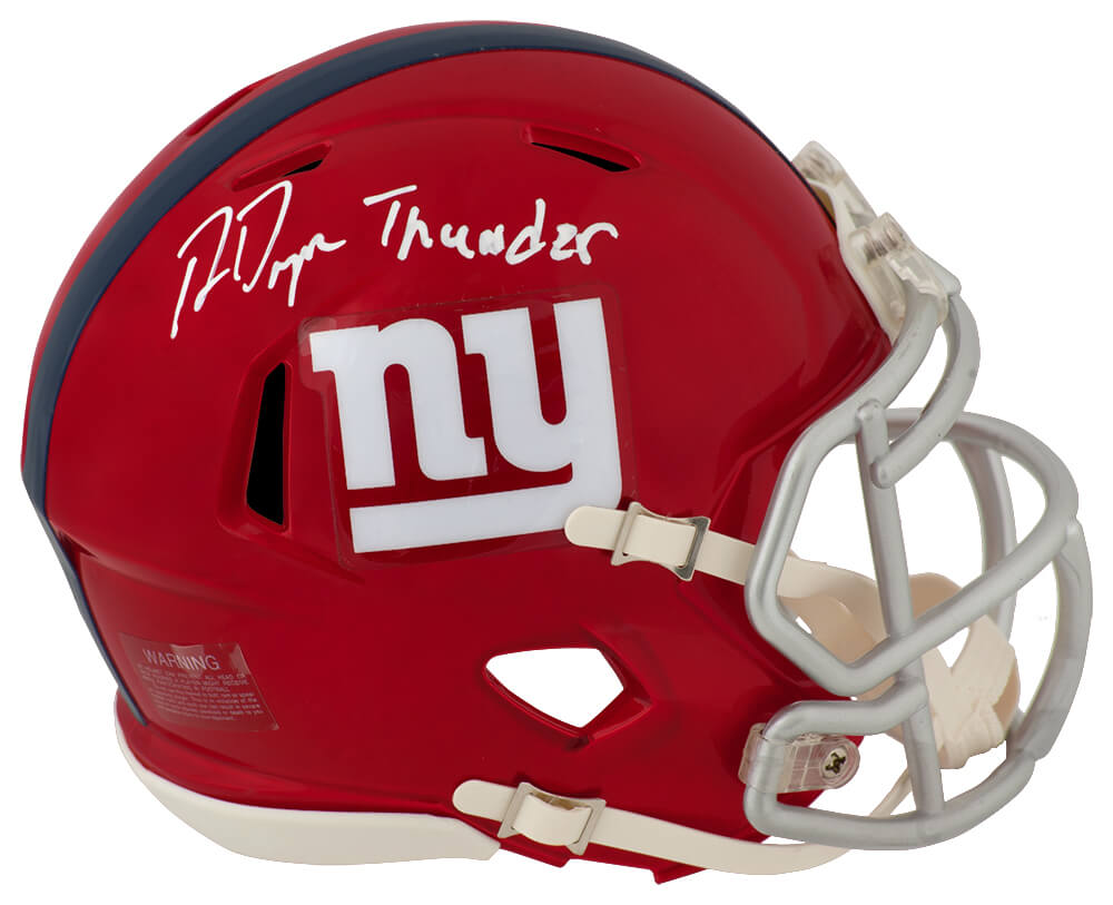 DAYMIN311 Ron Dayne Signed   York Giants Flash Riddell Speed Mini Helmet with Thunder