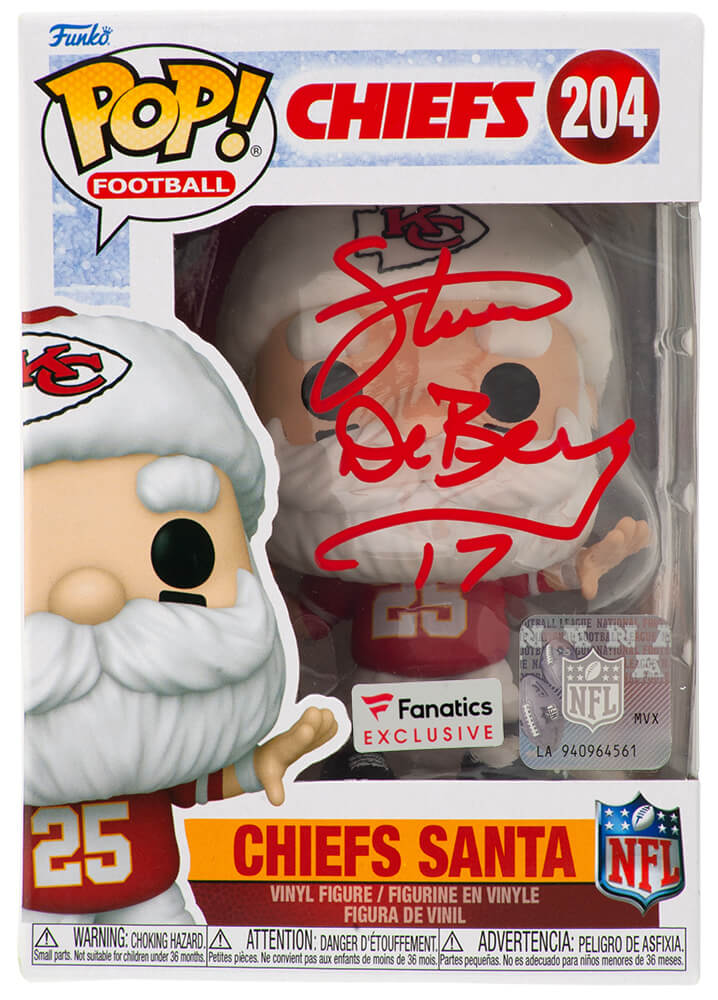 DEBFUN300 Steve DeBerg Signed Kansas City Chiefs Santa Funko Pop Doll - No.204