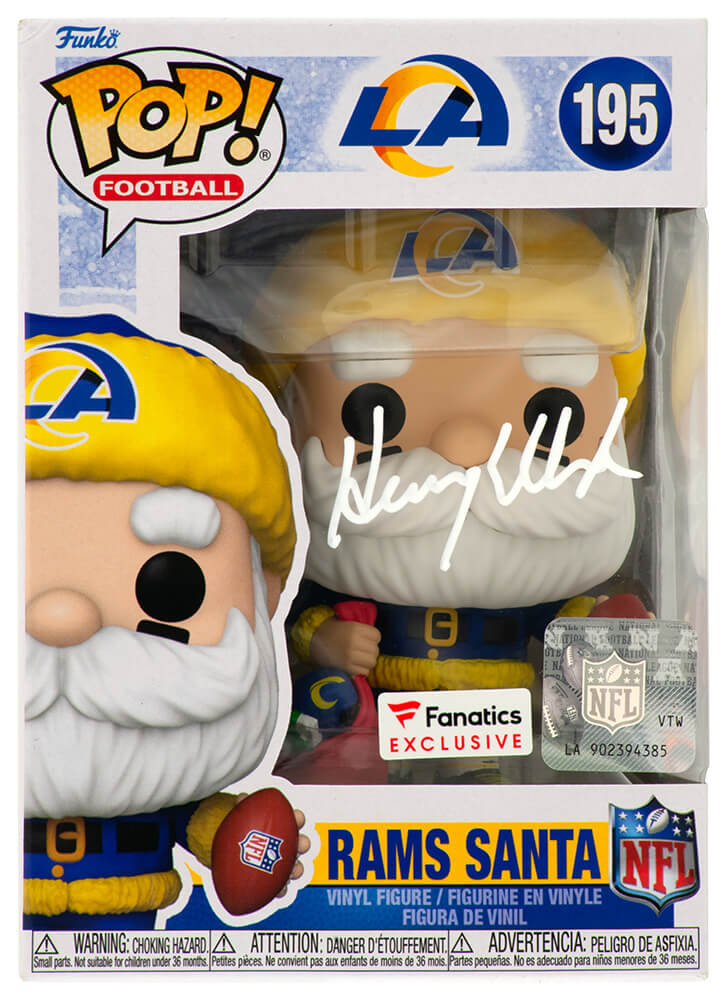 ELLFUN300 Henry Ellard Signed Los Angeles Rams Santa Funko Pop Doll - No.195