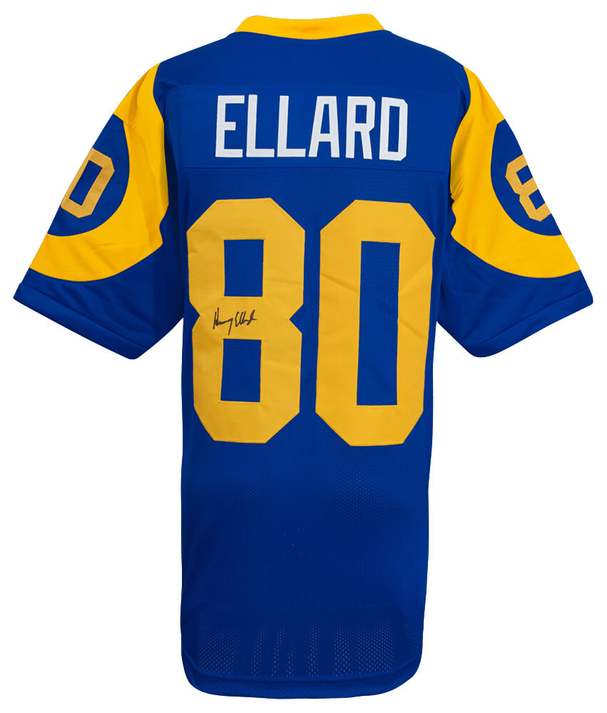 ELLJRY320 Henry Ellard Signed Blue Custom Football Jersey