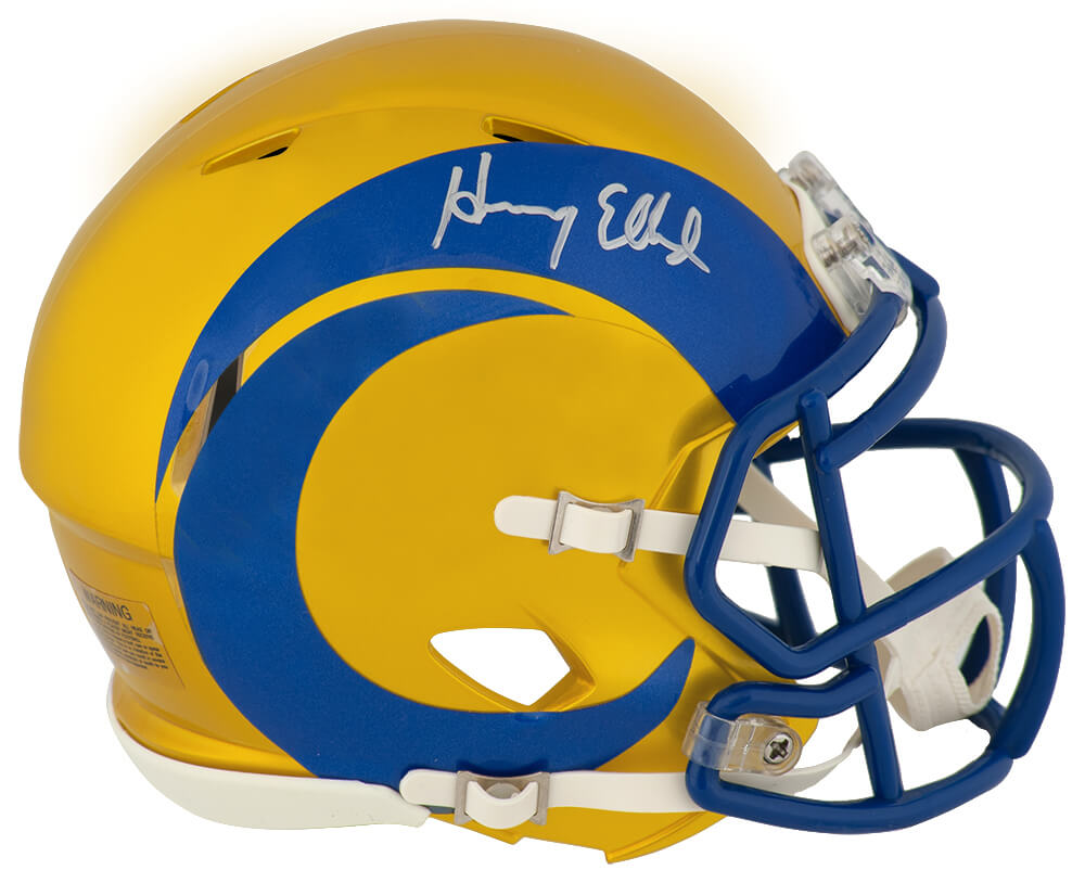 ELLMIN331 Henry Ellard Signed Los Angeles Rams Flash Riddell Speed Mini Helmet