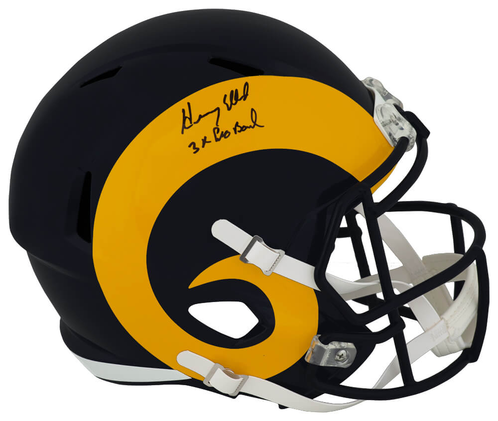 ELLREP311 Henry Ellard Signed Los Angeles Rams Riddell Full Size Speed Replica Helmet with 3x Pro Bowl