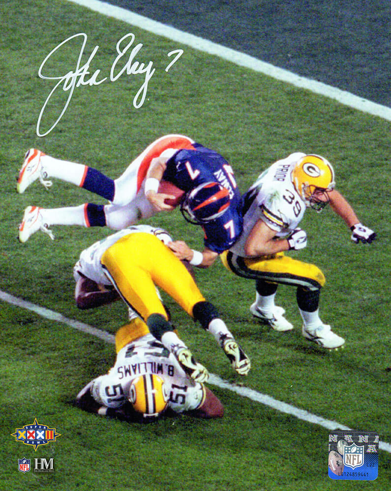 ELW08P302 8 x 10 in. John Elway Signed Denver Broncos Super Bowl XXXII Helicopter Hit Photo