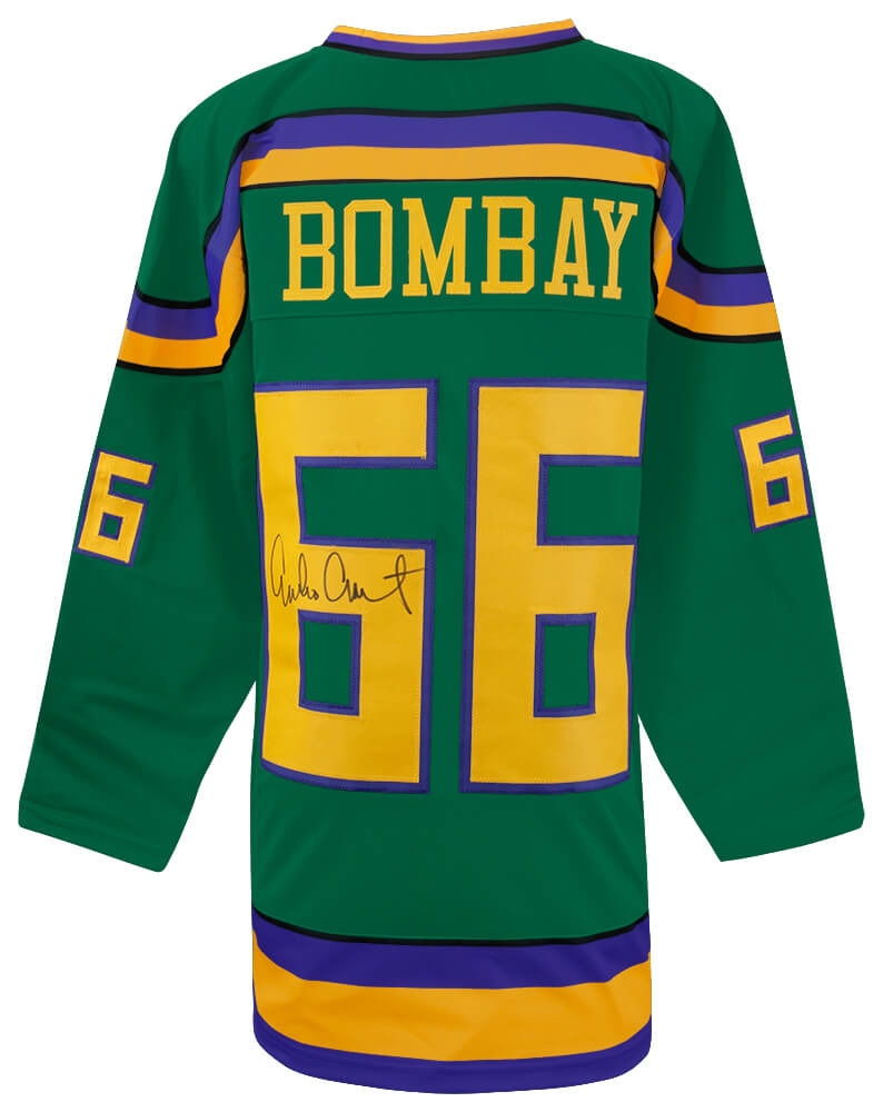 ESTJRY512 Emilio Estevez Signed Green Custom Hockey Jersey