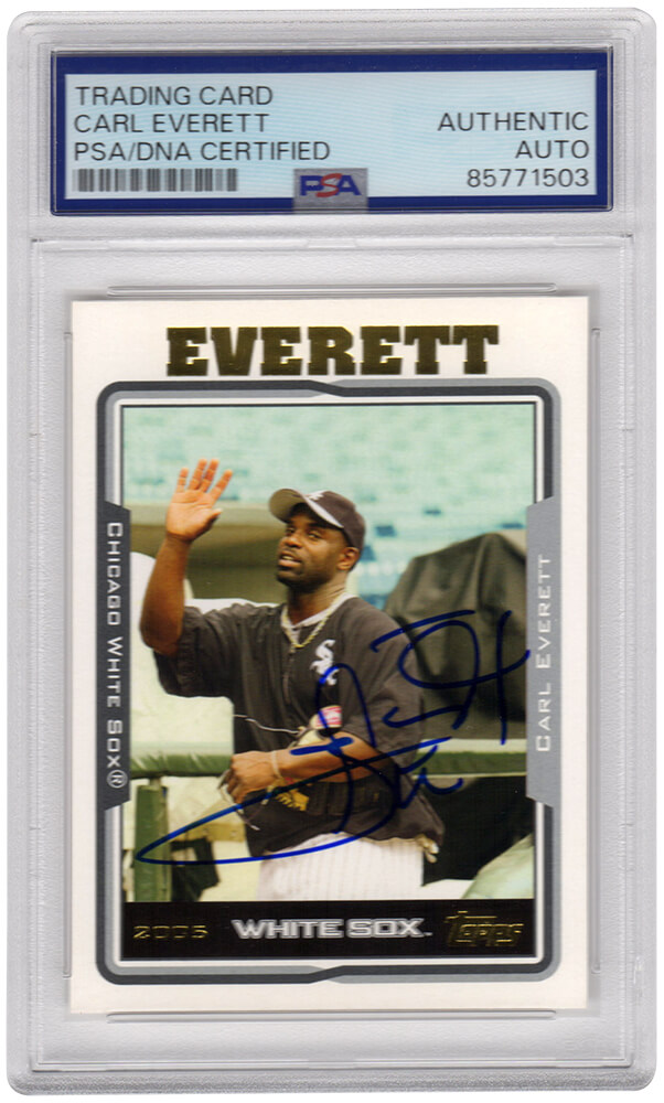 EVECAR103 Carl Everett Signed Chicago White Sox 2005 Topps Baseball Trading Card - No.407 - PSA Encapsulated