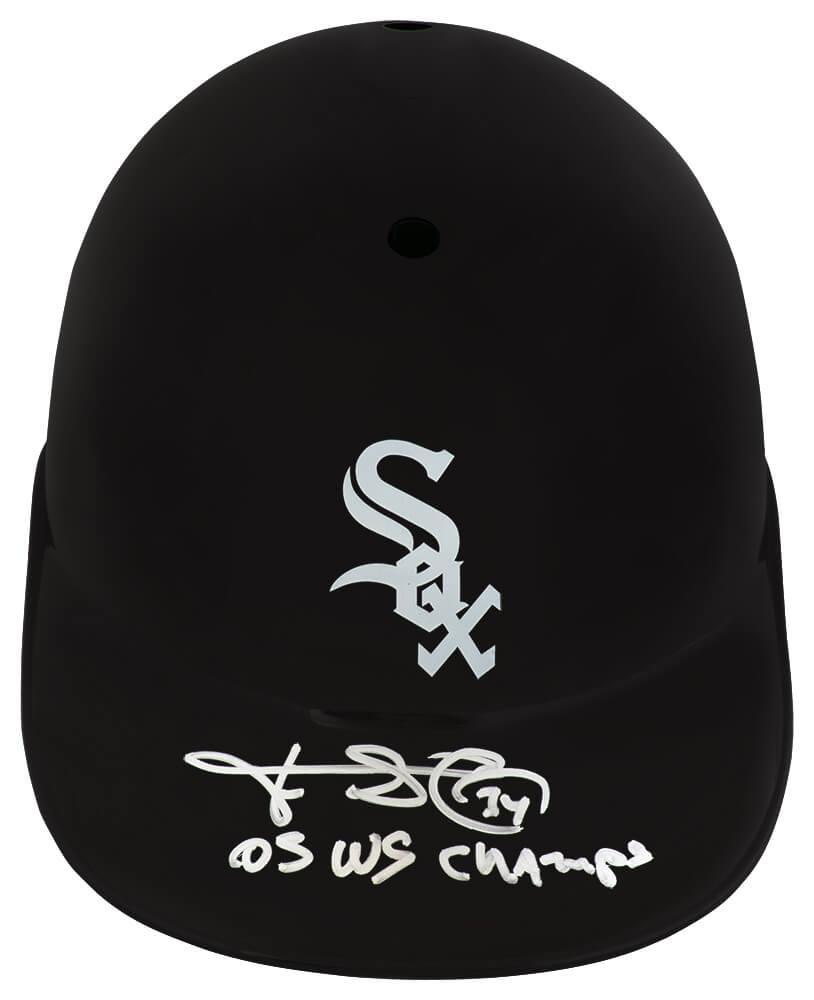 GARBTH110 Freddy Garcia Signed Chicago White Sox Souvenir Replica Batting Helmet with 05 WS Champs