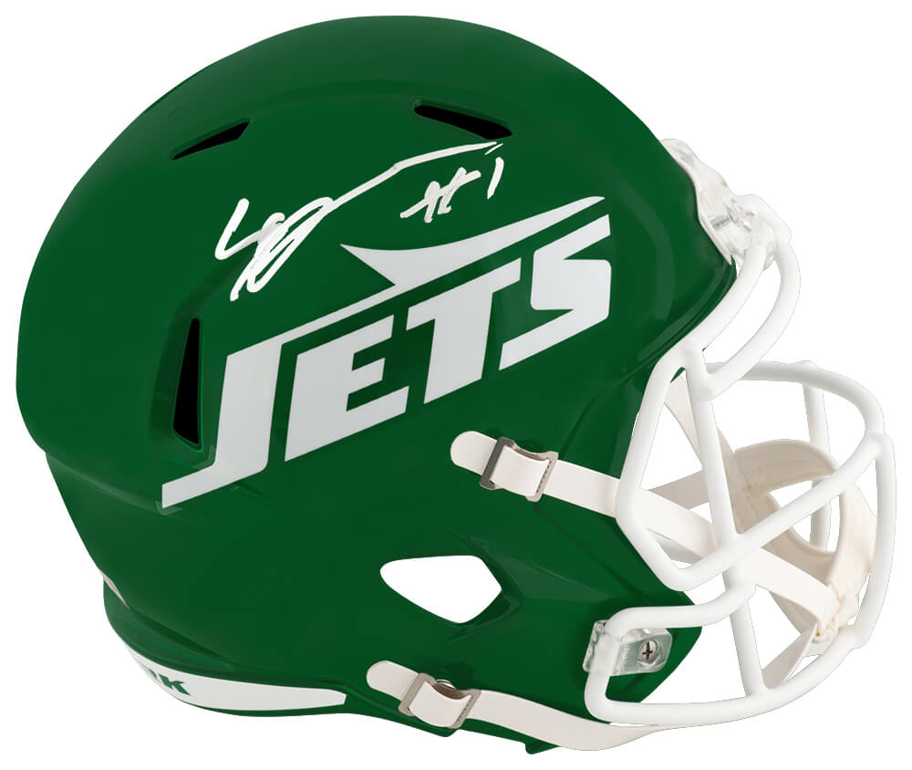 GARREP310 Sauce Gardner Signed   York Jets Riddell Green Full Size Speed Replica Helmet - Fanatics