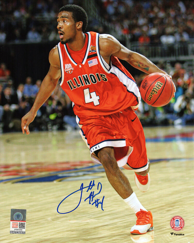 HEA08P200 8 x 10 in. Luther Head Signed Illinois Fighting Illini Orange Jersey Action Photo