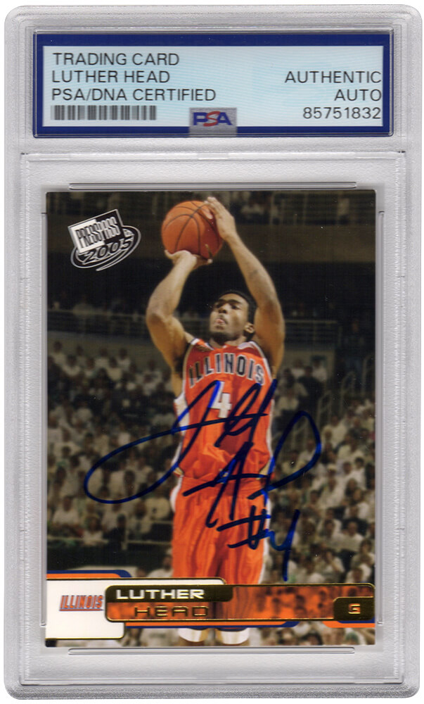 HEACAR206 Luther Head Signed Illinois Fighting Illini 2005 Press Pass Gold Rookie Basketball Card - No.G19 - PSA Encapsulated