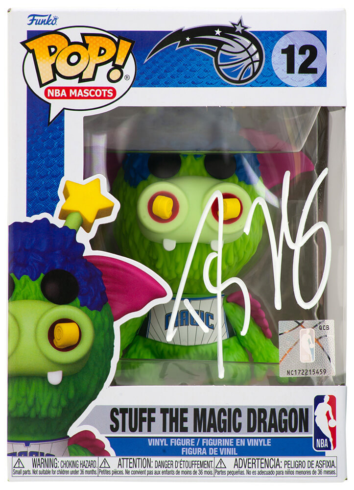 HOWFUN200 Dwight Howard Signed Orlando Magic Stuff the Magic Dragon NBA Mascot Funko Pop Doll - No.12