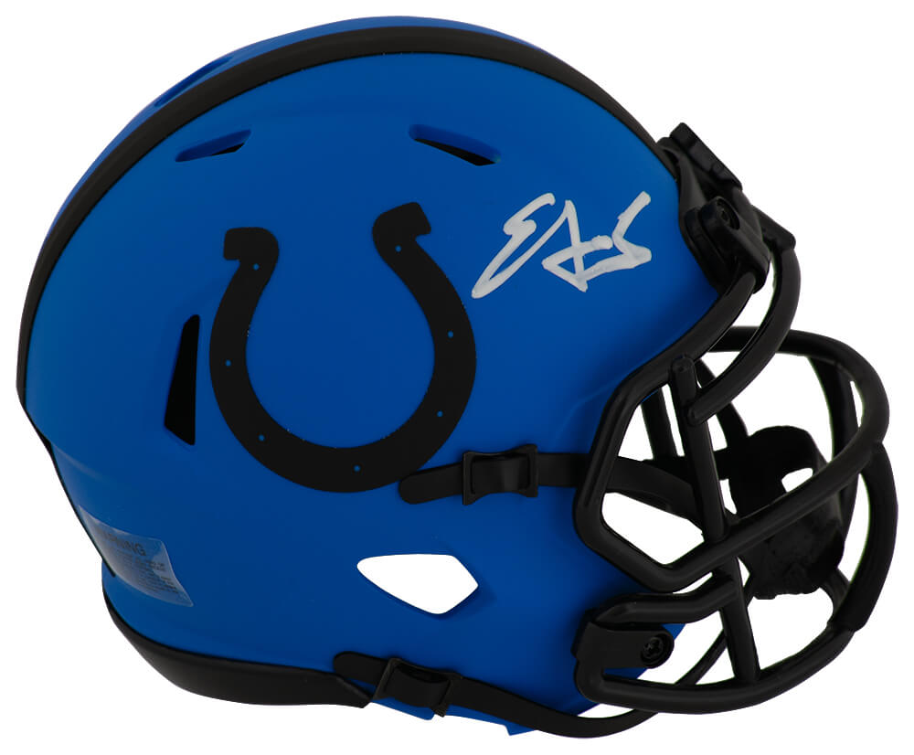 JAMMIN305 Edgerrin James Signed Indianapolis Colts Rave Riddell Speed Mini Helmet