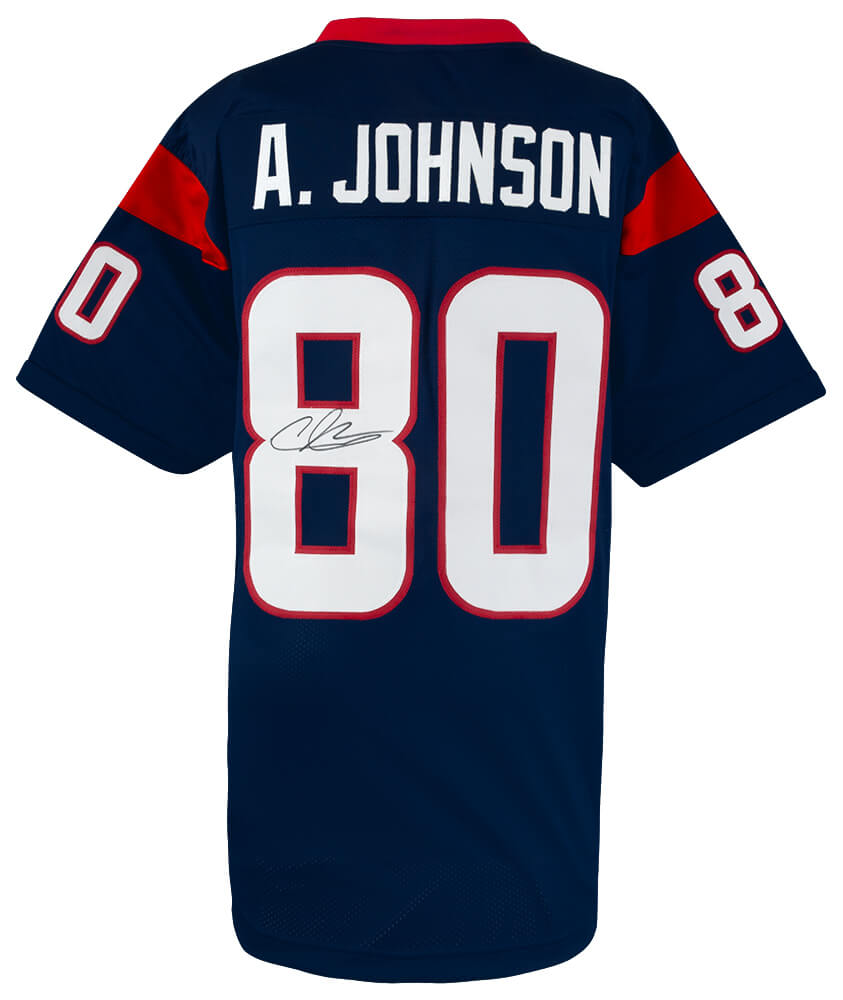 JOHJRY345 Andre Johnson Signed Navy Custom Football Jersey