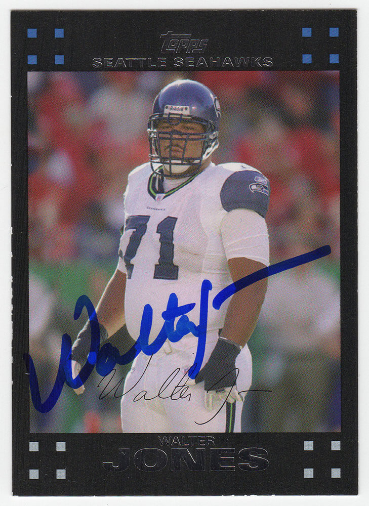 JONCAR326 Walter Jones Signed Seattle Seahawks 2007 Topps Football Card - No.285