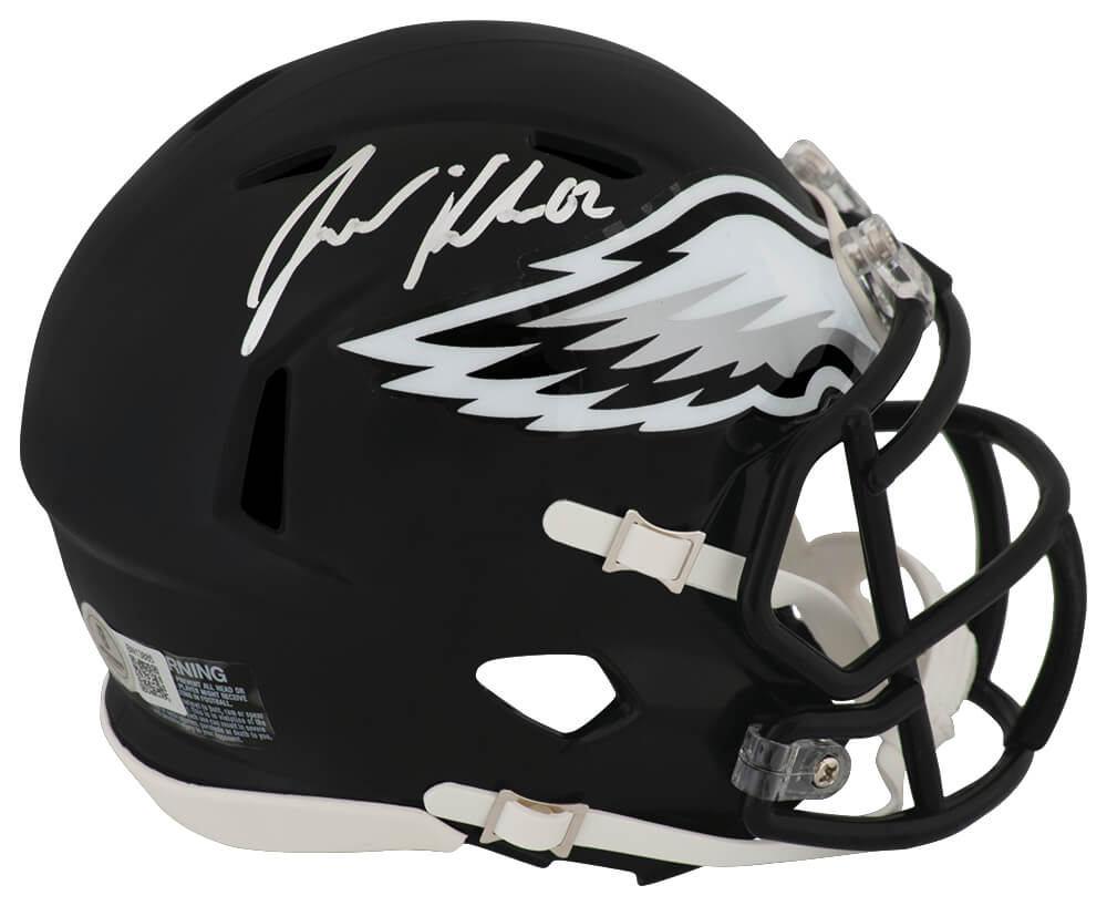 KELMIN331 Jason Kelce Signed Philadelphia Eagles Black Riddell Speed Mini Helmet - Beckett