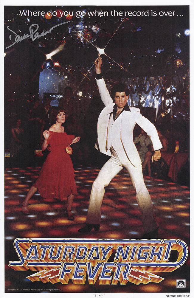 PESPST501 11 x 17 in. Donna Pescow Signed Saturday Night Fever Movie Poster - Silver