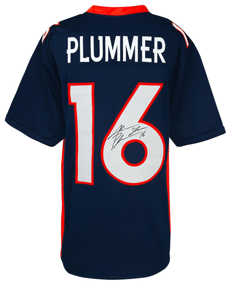 PLUJRY322 Jake Plummer Signed Navy Custom Football Jersey with Snake - Extra Large