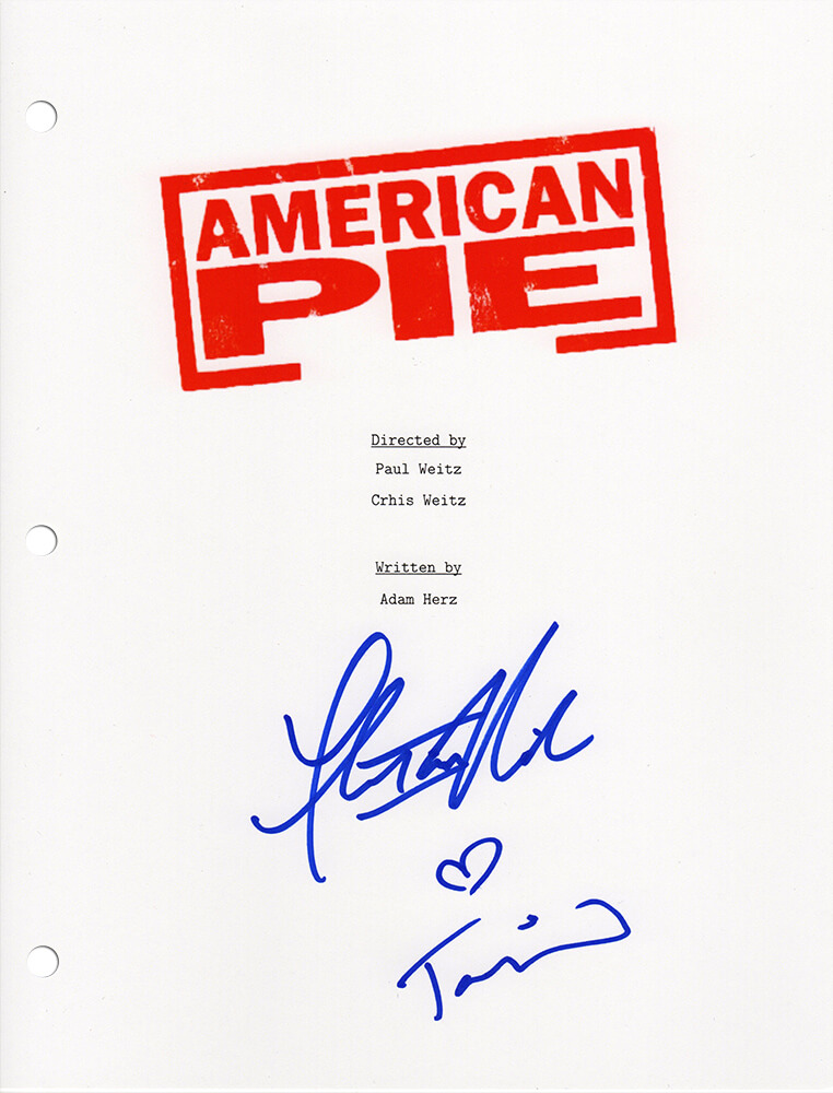 REIOTH501 Tara Reid & Thomas Ian Nicholas Dual Signed American Pie Movie Script Cover Page