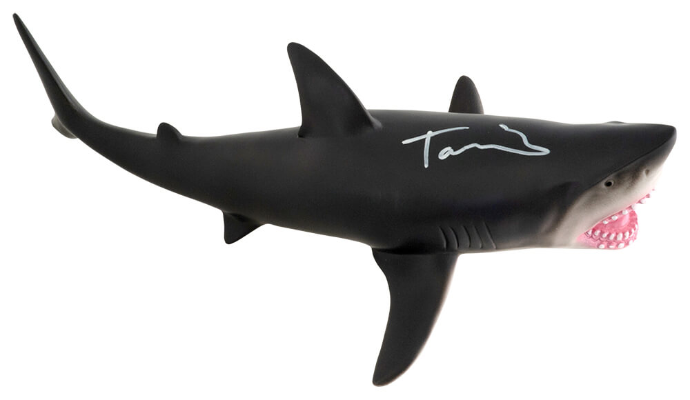 REIOTH502 15 in. Tara Reid Signed Great White Shark Gray Rubber Toy