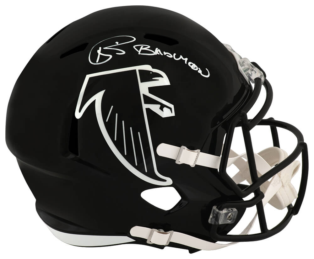 RISREP334 Andre Rison Signed Atlanta Falcons Throwback 1990-2002 Riddell Full Size Speed Replica Helmet with Bad Moon