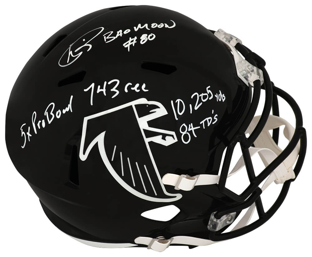 RISREP335 Andre Rison Signed Atlanta Falcons Throwback 1990-2002 Riddell Full Size Speed Replica Helmet with 5-Inscriptions