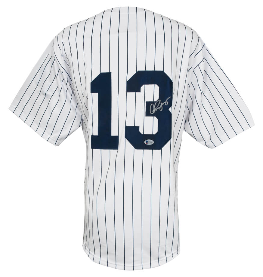 RODJRY120 Alex Rodriguez Signed White Pinstripe Custom Baseball Jersey - Beckett