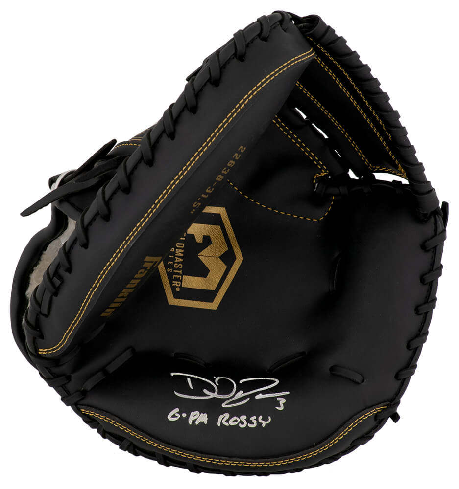 ROSGLV110 David Ross Signed Franklin Fieldmaster Black Baseball Fielders Glove with G-Pa Rossy