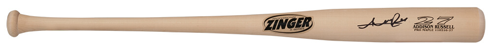 RUSBAT105 Addison Russell Signed Zinger X-Series Pro Maple Game Model Baseball Bat