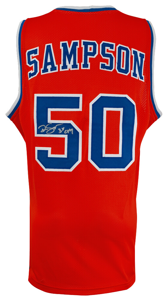 SAMJRY203 Ralph Sampson Signed Orange Throwback Custom College Basketball Jersey with 3x CPOY