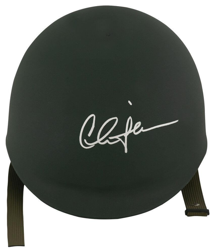 SHEOTH504 Charlie Sheen Signed Green Army Costume Helmet