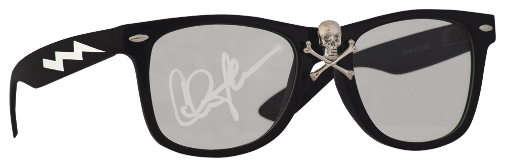 SHEOTH506 Charlie Sheen Signed Wild Thing Rick Vaughn Skull Glasses