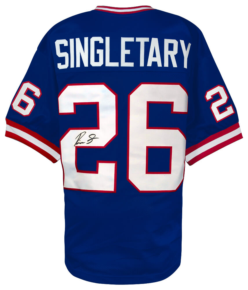 SINJRY330 Devin Singletary Signed Blue Custom Football Jersey