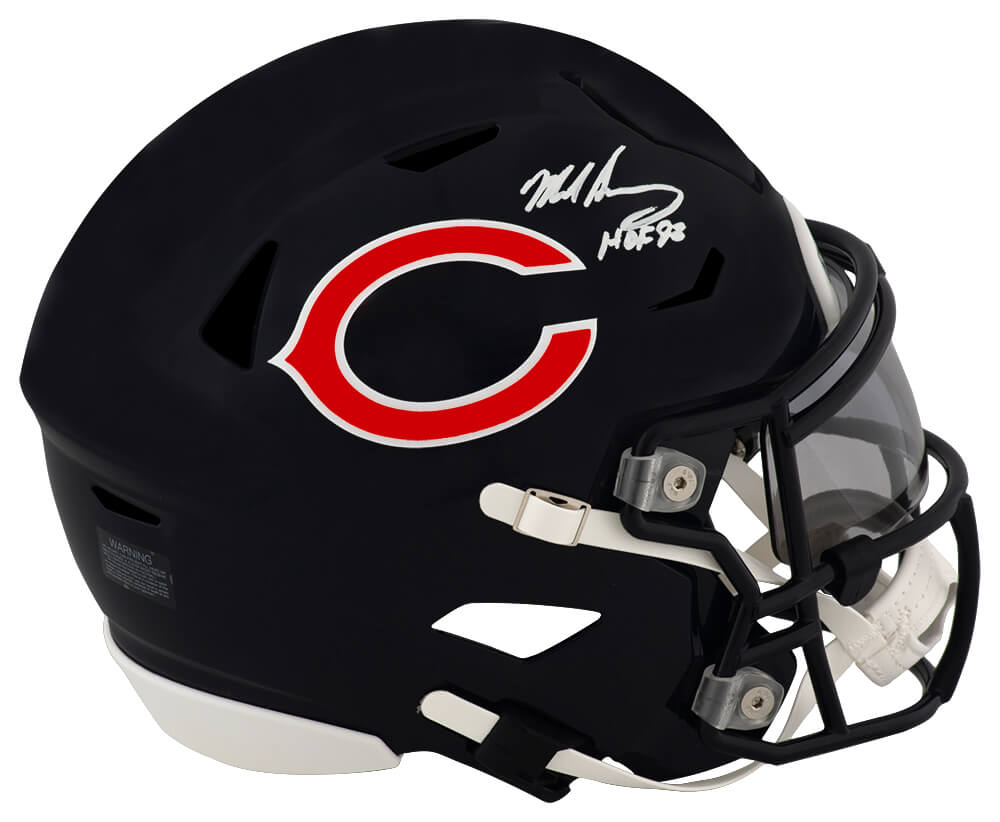 SINMID300 NFL Mike Singletary Signed Chicago Bears Riddell Mid-Size Speed Flex Helmet with HOF 98 Inscription