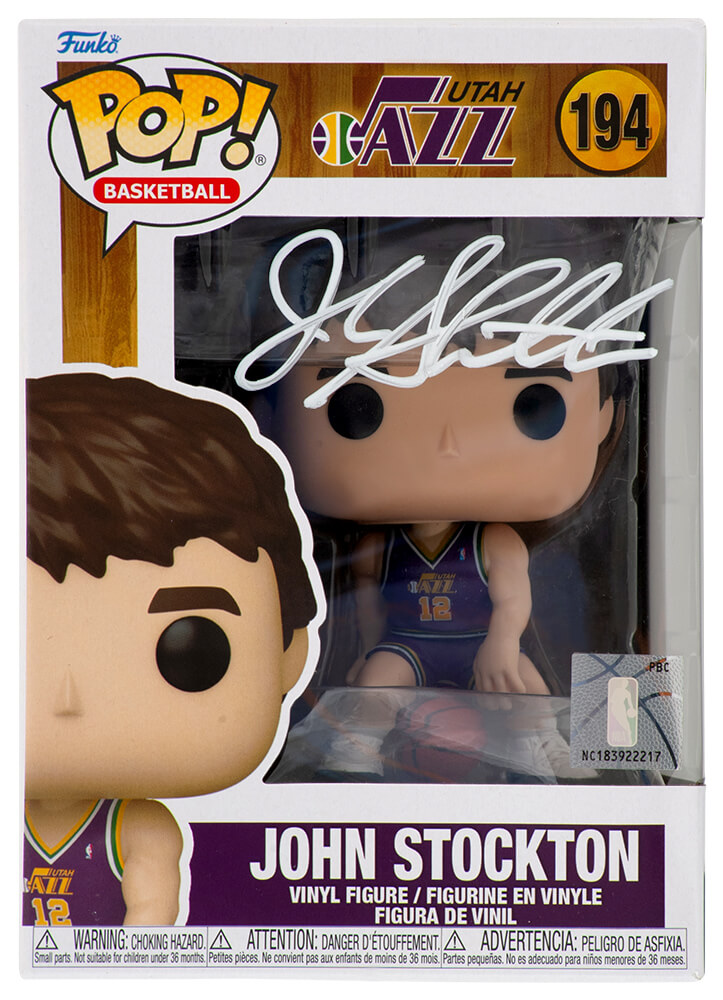 STOFUN200 John Stockton Signed Utah Jazz NBA Funko Pop Doll - No.194