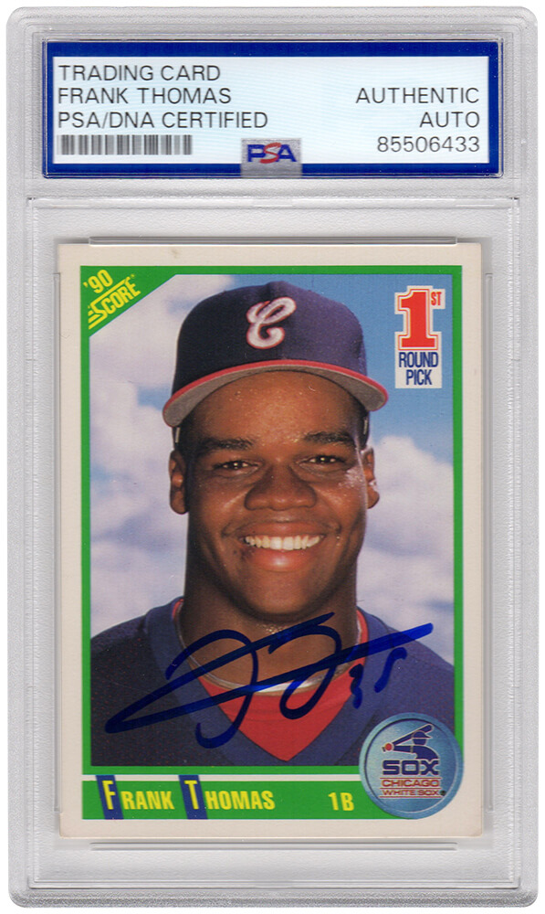 THOCAR123 Frank Thomas Signed Chicago White Sox 1990 Score Rookie Baseball Trading Card - No.663 - PSA Encapsulated