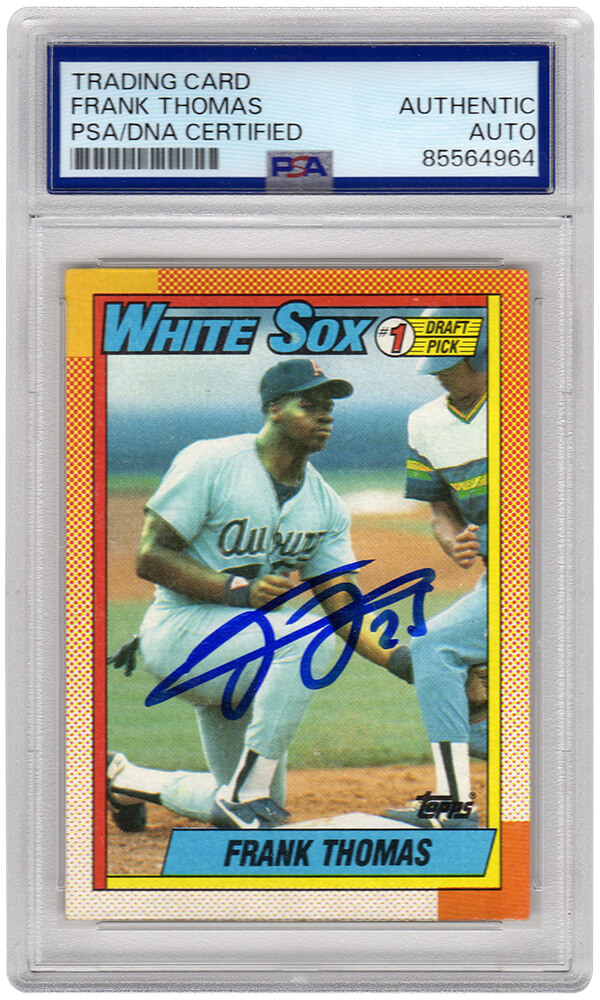 THOCAR125 Frank Thomas Signed Chicago White Sox 1990 Topps Rookie Baseball Card - No.414 - PSA & DNA Encapsulated