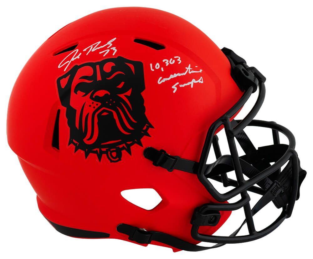 THOREP333 Joe Thomas Signed Cleveland Browns Rave Riddell Full Size Speed Replica Helmet with 10, 363 Consecutive Snaps