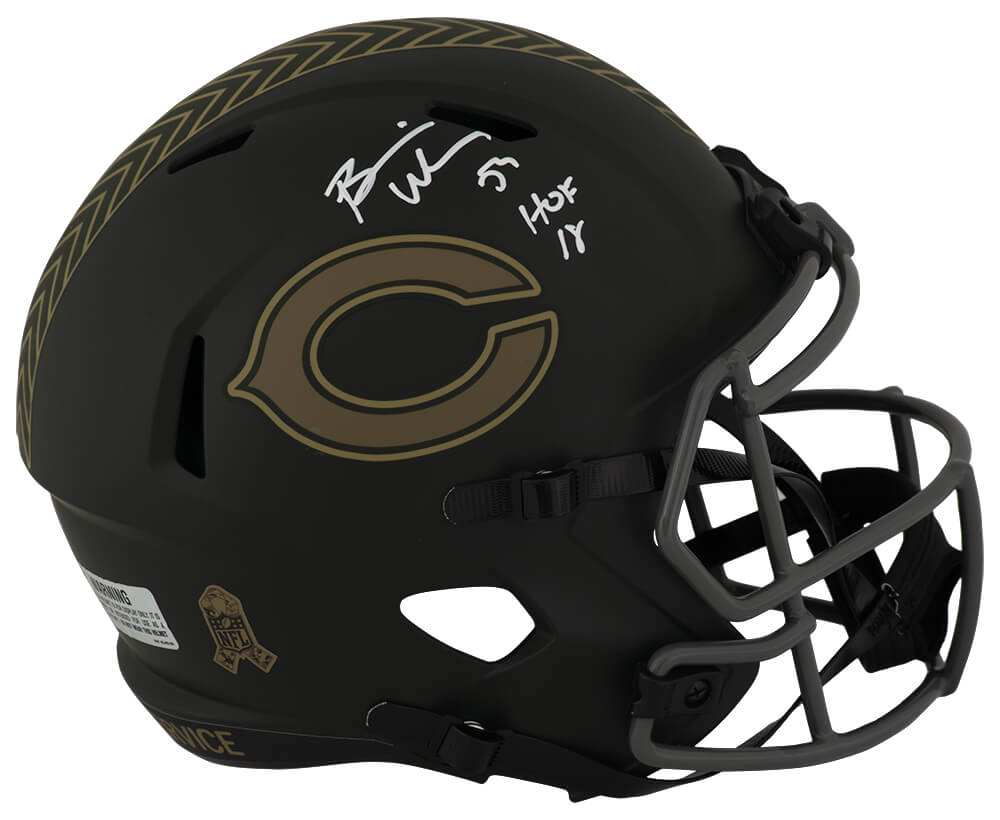 URLREP314 Brian Urlacher Signed Chicago Bears Salute 2025 Riddell Full Size Speed Replica Helmet with HOF-18
