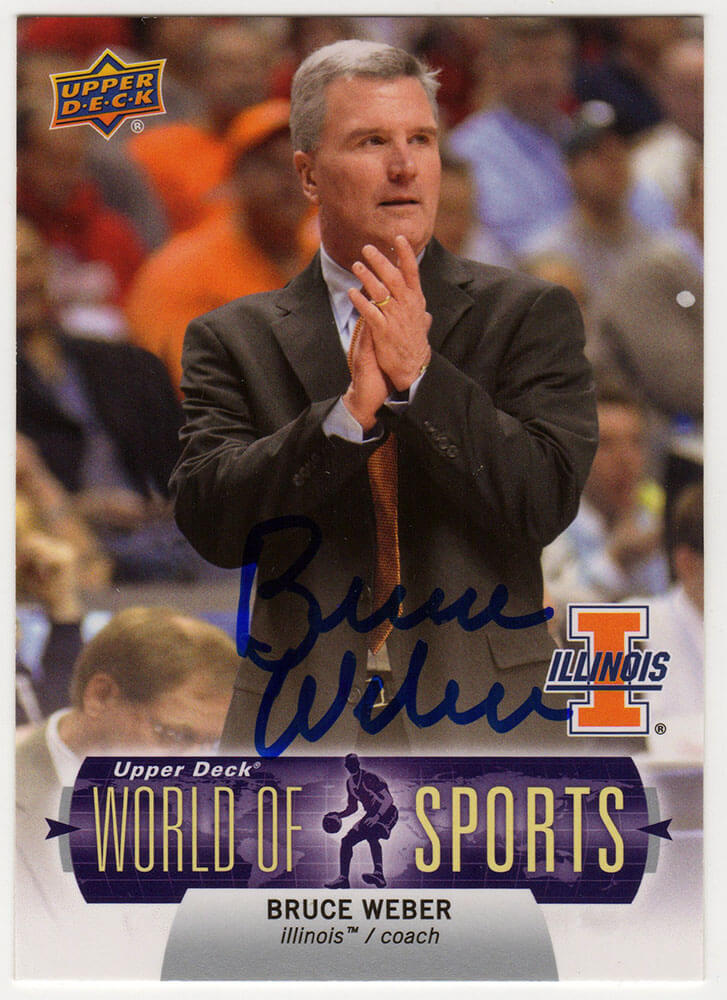 WEBCAR201 Bruce Weber Signed Illinois Fighting Illini 2011 Upper Deck World of Sports Basketball Trading Card - No.86