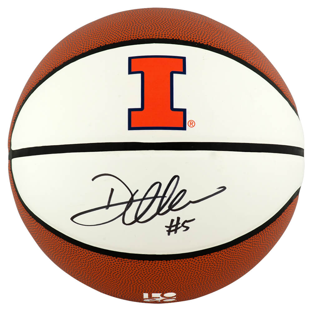 WILBSK280 Deron Williams Signed Illinois Fighting Illini White Logo Brand Full Size Basketball